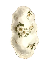 leuchtenburg germany vintage floral white serving bowl  - Picture 1 of 9