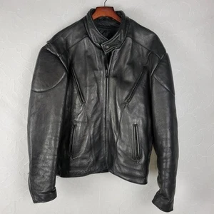 Unik Ultra Women's Motorcycle Jacket 46 Black Pebbled Leather Lined Vented Zip - Picture 1 of 22
