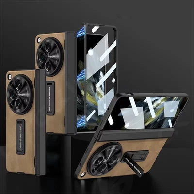 Magnetic Hinge PU Leather Case For Oneplus Open With Front Glass 360 All-include - Image 1 of 4