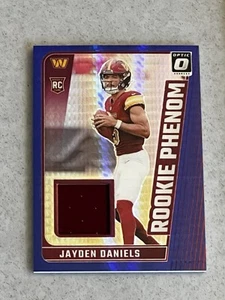 2024 Donruss Optic Jayden Daniels Rookie Phenoms Jersey BLUE HYPER RC PATCH π - Picture 1 of 3