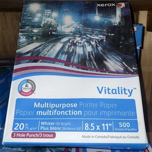 X£ROX Vitality 8.5" x 11" Multipurpose Paper 20lbs. *3 hole punched* 500 Partial - Picture 1 of 11