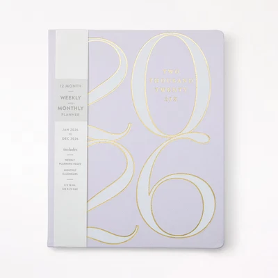 Agenda Eccolo 2026 12 meses, número bloque púrpura Foto 1 de 3