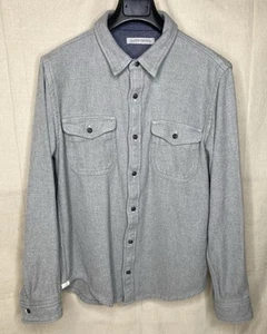 OUTERKNOWN Blanket Shirt Mens Large Light Gray Heavyweight Flannel - Picture 1 of 10