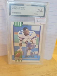 1990 Topps Traded - Emmitt Smith #27T (RC) Avanced 10.0 Gem Mint - Picture 1 of 2