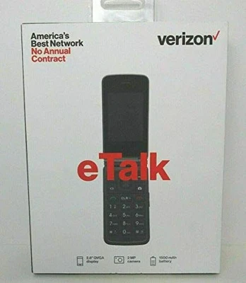 Телефон раскладной Verizon беспроводной eTalk предоплаченный (серый)  - Изображение 1 из 2
