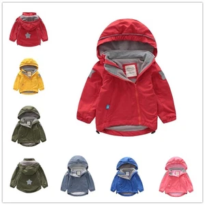 Niños Niños Niñas Acogedor Vellón Forrado Lluvia Nieve Abrigo con Capucha Exterior Chaqueta Ropa - Imagen 1 de 22