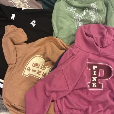 5 New Victoria Secret PINK Logo Hoodies (XXL) Wholesale Lot $274 +FREE SHIRT NWT - Image 1 of 4