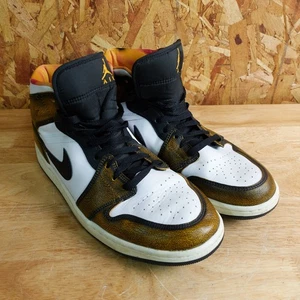 Nike Air Jordan 1 Mid SE Hombres Talla 12 EE. UU. DQ8417-071 Wear Away Taxi Zapatos Atléticos - Imagen 1 de 16