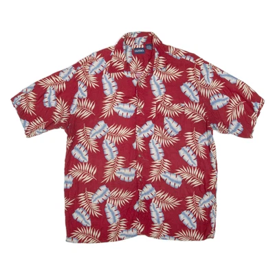 PURITAN Mens Hawaiian Shirt Red Floral XL - Image 1 of 4