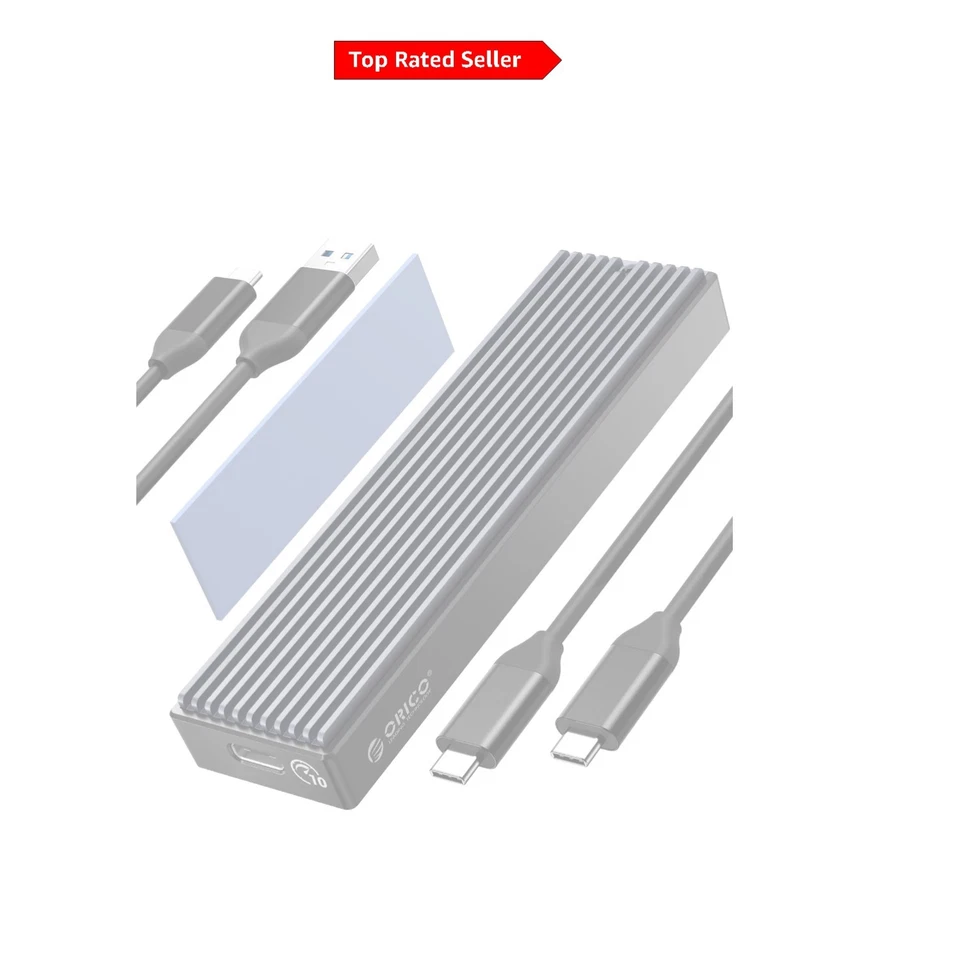 High-Speed M.2 SATA NVMe SSD Enclosure, Supports UASP, 4TB Storage Up to 10Gbps - Image 1 of 4