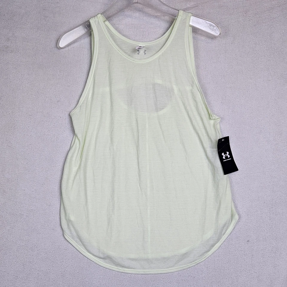 Under Armour Tank Women's Size Small Loose Fit Light Green Back Cutout 96510 - Image 1 of 4