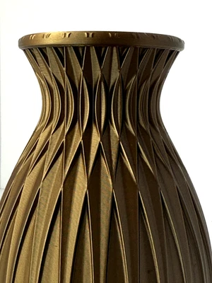 Jarrón metálico marrón cobre - Impreso en 3D en plástico PLA - 7 pulgadas de alto Foto 1 de 4