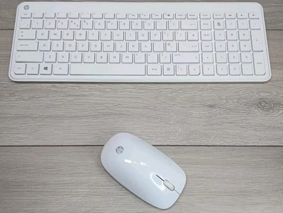 WHITE HP KG-1450 Wireless Keyboard And Mouse * NO DONGLE - Image 1 of 4