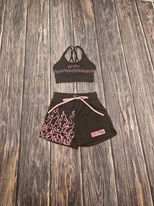 Kill Crew Muay Thai Flame Sport-BH und Shorts schwarz/hot pink Erwachsene Größe Small - Bild 1 von 5