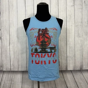 Keito Men's Medium Blue Tokyo "Welcome To Japan" Tank Graphic T-Shirt - Picture 1 of 6