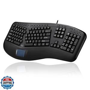 Adesso AKB-450UB - Ergonomic Keyboard with Built-in Touchpad, Wired, Multimed - Picture 1 of 5