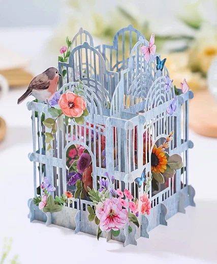 TARJETA EMERGENTE 3D - Castillo de dulces, diseño único de dulces y pasteles Foto 1 de 3