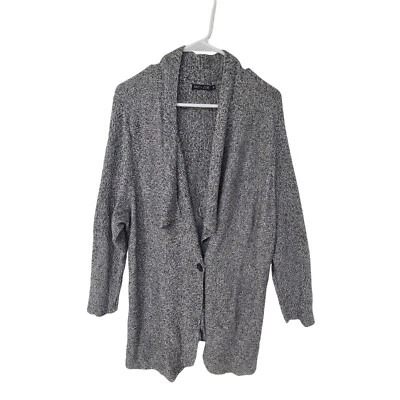 Nic + Zoe Women's Long Line Button Front Cardigan Sweater Gray Size 2X - Image 1 of 4