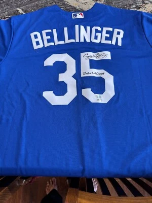 Camiseta deportiva firmada por Cody Bellinger Nike Dodgers parche WS y "Campeón WS 2020" Foto 1 de 3