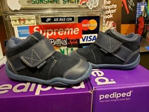 NEW Pediped TREVOR Boys Navy Single Strap Ankle Toddler Shoe 4T 4.5T US / 19 EUR - Picture 1 of 9