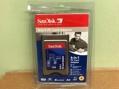 Sandisk 6-in-1 PCMCIA PC Card Mem Adapter SD SDHC XD M/H SM MMC MS (SDAD-67-A10) - Image 1 of 2