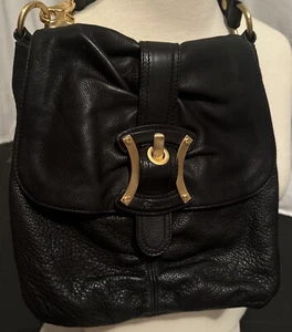 B Makowsky Purse Black Leather Crossbody Shoulder Bag Great Preowned Condition - Picture 1 of 7