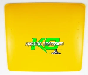 Go Kart Plastic Number Plate Yellow, Older Style Chrome Bar, Great on trolleys! - Picture 1 of 1