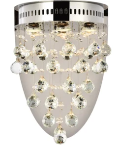 Wall Sconce Crystal Balls Living Dining Room Bedroom Bathroom Light Fixture 17" - Picture 1 of 2
