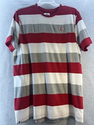 Camiseta Akademiks XXL Roja Rayas Logo Manga Corta Cuello Redondo Camiseta Foto 1 de 4