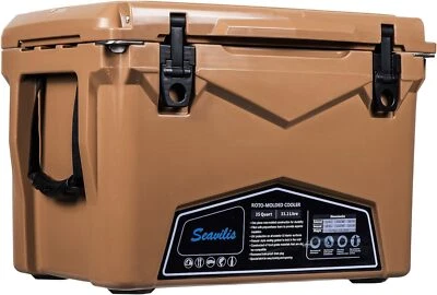 Seavilis 35QT Portable Heavy Duty ice box w/ Rope Handle Roto Molded ice Cooler