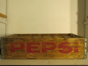 Pepsi-Cola 24 Pocket Wooden Soda Case 4 5/8" x 12" x 18 1/2" Oskaloosa, IA. - Picture 1 of 5
