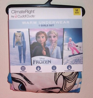 Juego de ropa interior cálida ClimateRight by Cuddl Duds para niñas Disney Frozen M 8/10 Foto 1 de 3