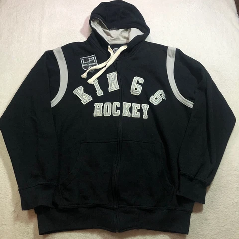 LA Kings Sweatshirt Mens Large Black Full Zip G III NHL Carl Banks Jacket Cover