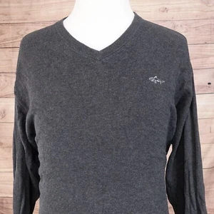 GREG NORMAN GRIS CUELLO EN V JERSEY SUÉTER HOMBRE TALLA 2XL XXL - Imagen 1 de 7