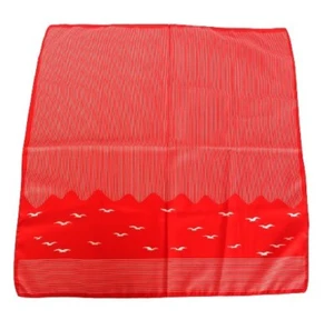 Vintage Red & Cream Sea Birds Pattern Square Polyester Scarf Made in Italy - Picture 1 of 8