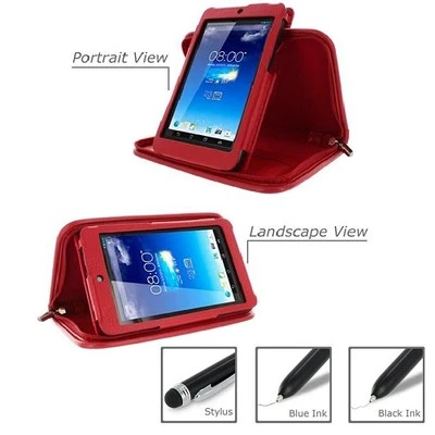 rooCASE for ASUS MeMO Pad HD 7 Executive Leather Case with Stylus Red Lot C24 - Image 1 of 3