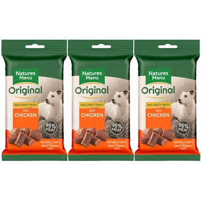 Natures Menu- 3 packs of Chicken mini dog treats- Made with 95% REAL MEAT  - Image 1 of 3