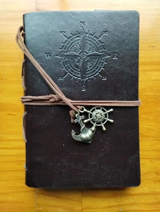 Diario Temático Náutico Imitación Cuero, Marrón, Nuevo Sin Etiquetas, Cuaderno, Diario - Imagen 1 de 6