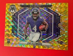2023 Mosaic Zay Flowers NFL Debut Yellow Reactive Baltimore Ravens - Picture 1 of 2