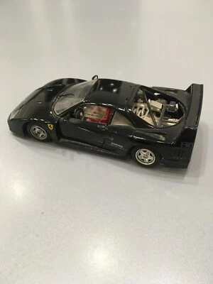 Modellino auto Ferrari F40 (1987) scala 1/24 burago colore nera senza scatola  - Immagine 1 di 4