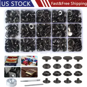 70 Sets 15mm 5/8" Heavy Duty Snap Fasteners Kit, Metal Snaps for Leather Crafts - Picture 1 of 8
