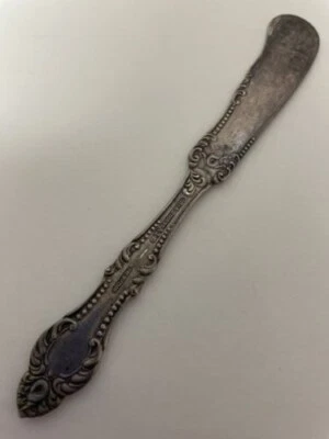 Cuchillo de mantequilla Wm A. Rogers A1 CARLTON placa de plata patente septiembre 1898 raro Foto 1 de 4