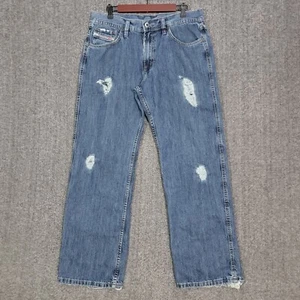 Diesel Industry Jeans Mens 33x30* Blue Relaxed Straight Distressed Made In Italy - Picture 1 of 13