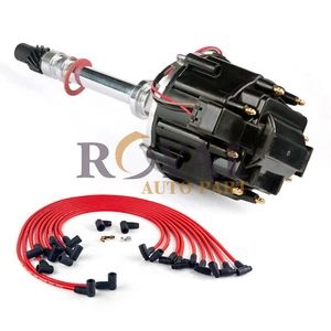 Ignition Distributor for Chevy SBC 283 305 327 350 400 HEI & Spark Plug Wires - Picture 1 of 11
