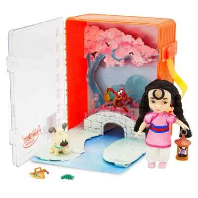 Disney Store Animators Collection Mulan Mini Doll Playset NIB