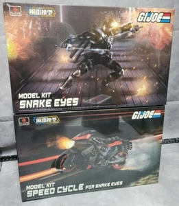 Flame Toys Furai Model GI Joe Snake Eyes and Speed Cycle model kit set - Picture 1 of 4