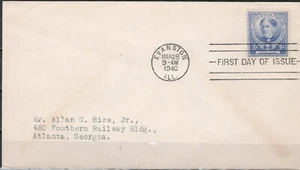 US Scott #872 "Frances E. Willard" Famous Americans 5 cents addressed FDC - Picture 1 of 1