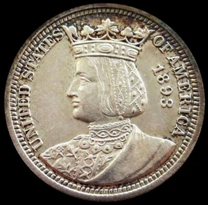 1893 WORLD'S COLUMBIAN EXPOSITION ISABELLA AU COMMEMORATIVE QUARTER - Picture 1 of 2