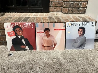 3 Vintage Sealed Johnny Mathis Vinyl Records Hold Me, thrill Me Kiss - Image 1 of 4