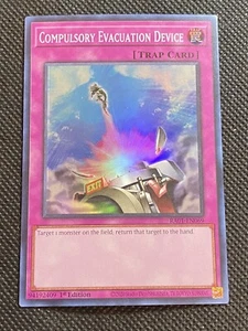 YuGiOh! Compulsory Evacuation Device RA01-EN069 Super Rare 1st Edition Near Mint - Picture 1 of 2